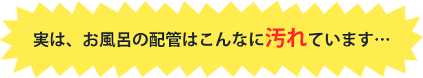 実は、お風呂の配管はこんなに汚れています・・・